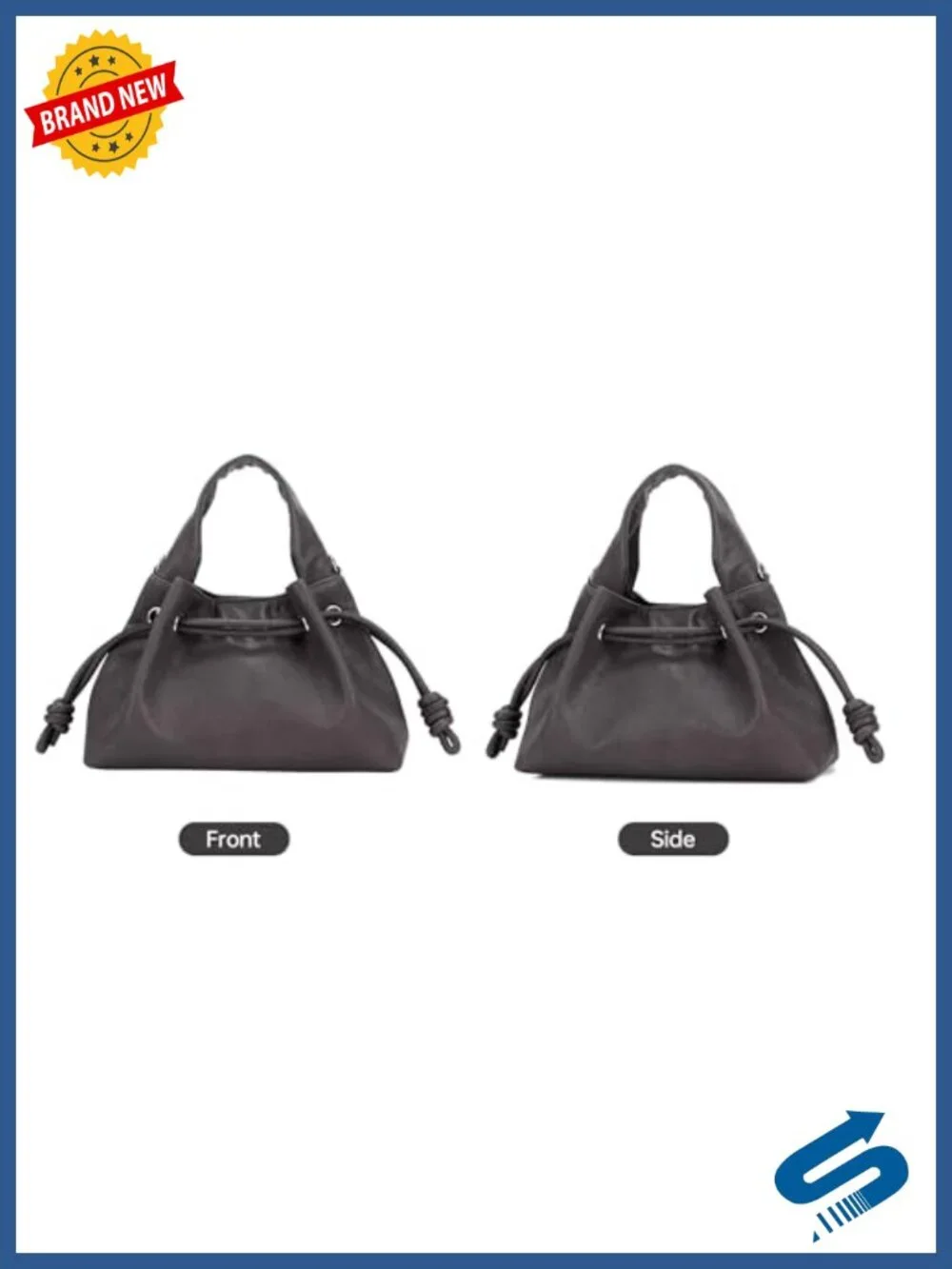 Vegan Leather Ruched Cloud Tote Purse Drawstring Crossbody Handbag